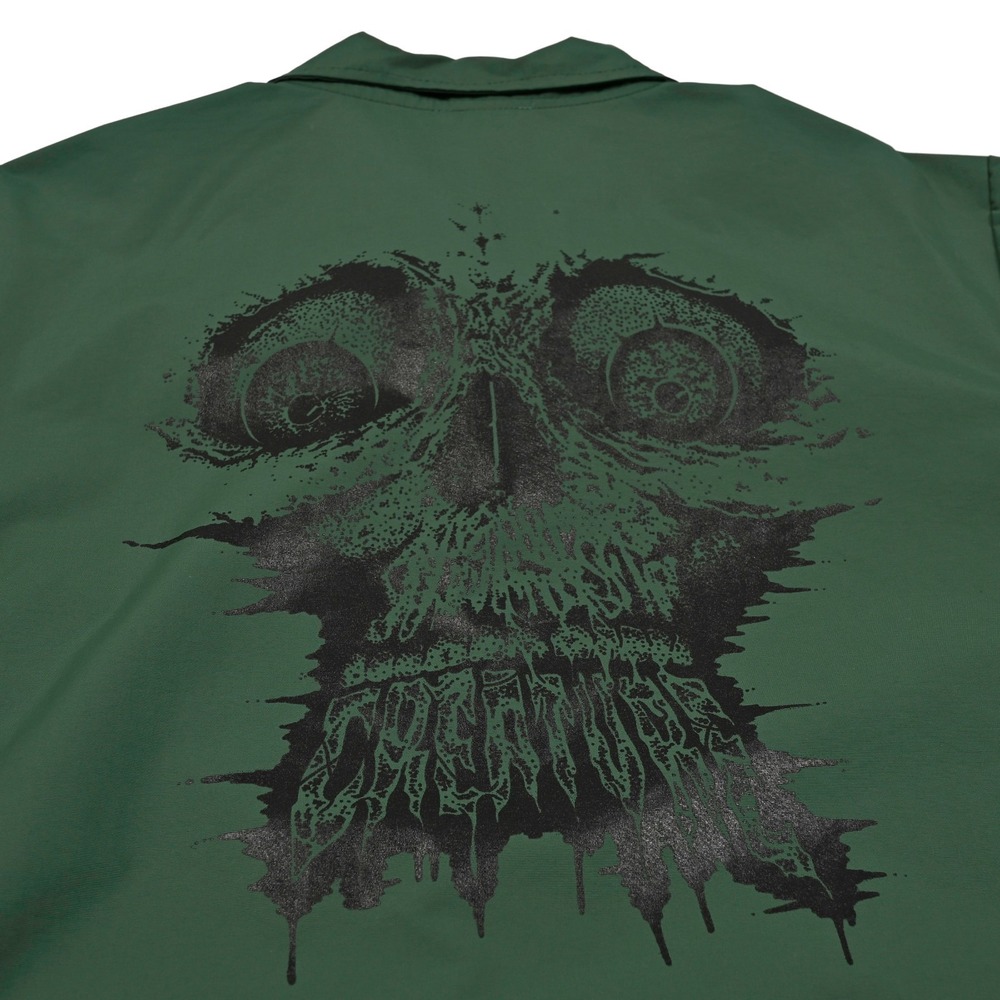 Vintage NHS Creature Skateboard Graphic Windbreaker Snap‎ Jacket Medium Green